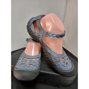 JBU by Jambu Blue Wildflower Mary Jane's Sandals Women Size 8.5